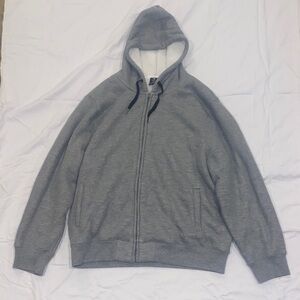 Men's Zip-Up Hooded Sweater in Gray